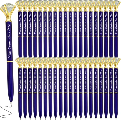 Miniatura 68 de Hasta 100 bolígrafos de diamante personalizados a granel con nombre, bolígrafo de impresión personalizada con logotipo de negocios grabado, mensaje