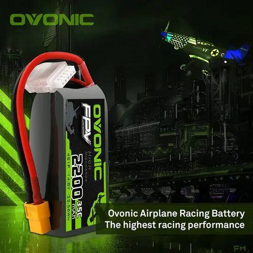Miniatura 4 de OVONIC 4s Lipo Batería 35C 2200mAh 14.8V Lipo Batería con XT60 Conector para Avión RC Quadcopter Helicóptero FPV Drone