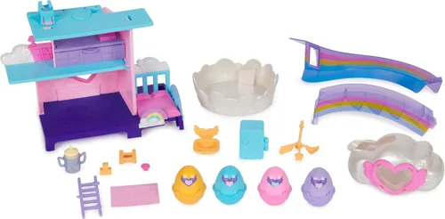 Miniatura 9 de Hatchimals Alive! Juego de vivero y guardería con 4 mini figuras en huevos autoeclosivos, 13 accesorios, juguetes para niños para niñas y niños a