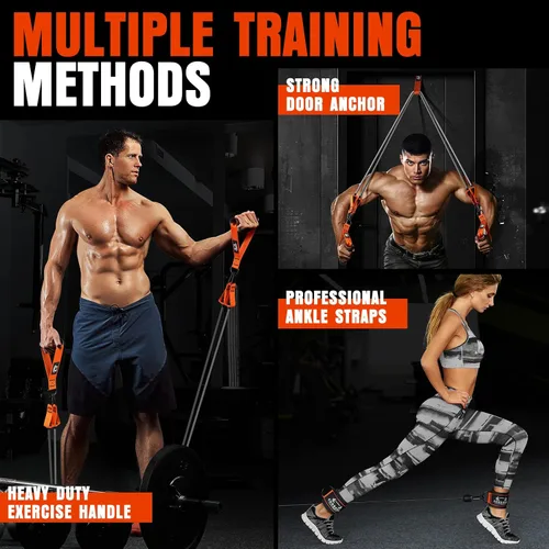 Miniatura 6 de Bandas de resistencia pesada para entrenamiento, bandas de ejercicio de 300 libras con asas, bandas de entrenamiento para hombres, juego de bandas
