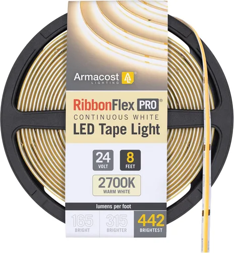 Miniatura 38 de Armacost Lighting RibbonFlex Pro 24V Luz de Tira LED COB Blanca, 2700K, 165 Lúmenes/Pie, 2.5M 171110