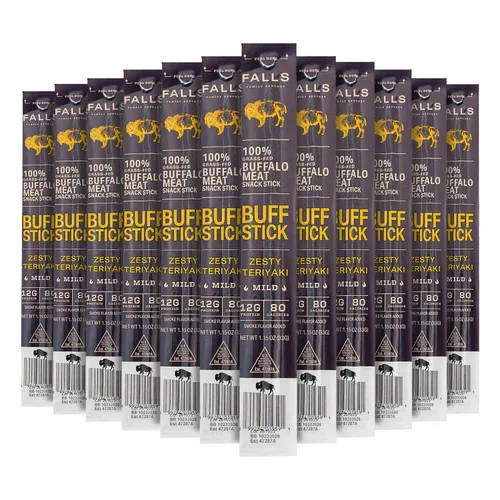 Miniatura 7 de Falls Family Ranches - Buff Sticks Cowboy Original (caja de cartón) - Suave - 0.32 oz de proteína - 0.00 oz de azúcar - 70 calorías - Paquete de 12