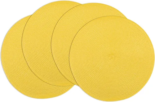 Miniatura 49 de Winknowl Juego de 4 manteles individuales redondos trenzados, lavables, tejidos resistentes al calor, para mesas de cocina, comedor, manteles Beige