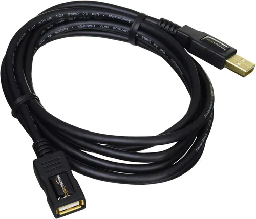 Miniatura 2 de Amazon Basics Cable de extensión USB-A 2.0, macho a hembra, velocidad de transferencia de 480 Mbps, 6.5 pies, color negro