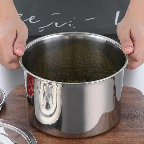 Miniatura 7 de Olla de acero inoxidable, olla multifuncional con tapa para hervir, olla para sopa y pasta, para el hogar, cocina, restaurante, lavavajillas (4.7 in)