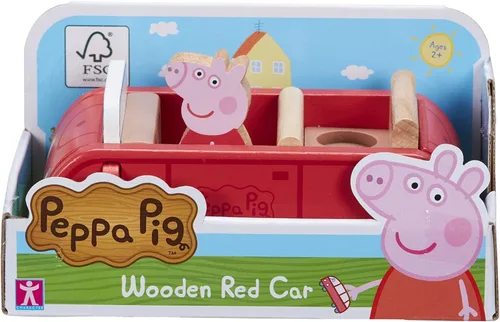 Miniatura 3 de Peppa Pig Coche rojo de madera, vehículo de empuje, juego imaginativo, juguetes preescolares, certificado FSC, juguetes sostenibles, regalo