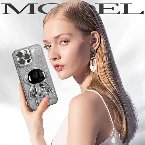 Miniatura 80 de Buleens Funda para iPhone 11 Pro Max Astronauta, Fundas Transparentes para iPhone 11 ProMax con Papel con Purpurina y Soporte de Astronauta, Mujeres