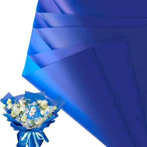 Miniatura 10 de Jutieuo 20 hojas de papel de regalo de flores negras, papel floral coreano translúcido impermeable para ramos de flores, embalaje de regalo, Borde