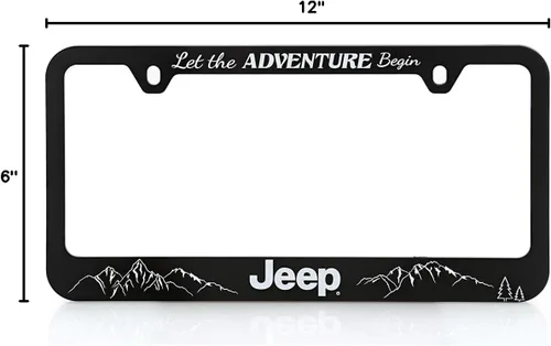 Miniatura 8 de Jeep Soporte de marco de matrícula de plástico negro - Deja que la aventura comience