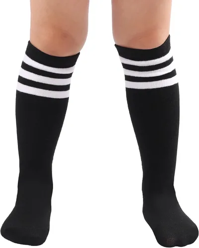 Miniatura 3 de DRESHOW BQUBO Kids Toddler Soccer Socks Striped Knee High Cotton Uniform Sports Athletic Long Tube Socks for Youth Boys Girls