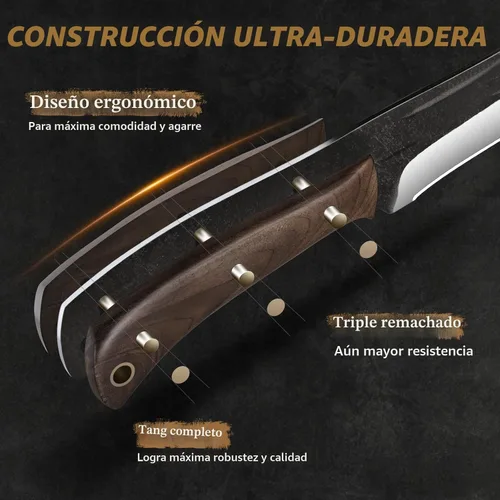 Miniatura 4 de HOSHANHO Juego de Cuchillos de Carnicero de 3 Piezas, Súper Afilados Forjados a Mano Cuchillo de Filetear y Cuchillos Divisores y Cuchillos