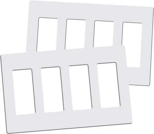 Miniatura 13 de Placas de Pared Decorativas sin Tornillos de 2 Interruptores, Cubiertas de Tomacorrientes Decorativas, Tamaño Estándar 4.68" x 4.74" Placa