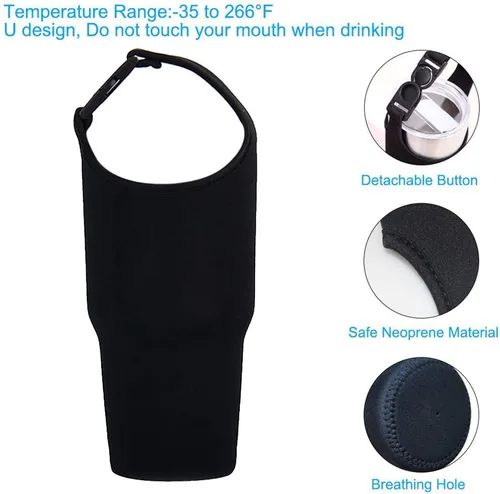 Miniatura 5 de Paquete de 2 soportes para vasos, funda de neopreno con correa, bolsa de 30 onzas para YETI, Rtic, Atlin, Ozark Trail, Rambler