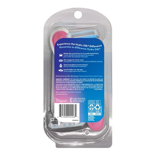 Miniatura 3 de Schick Hydro Silk - Maquinillas de afeitar desechables de 3 hojas para mujer, 3 unidades, esenciales de viaje, afeitadora para mujer, diseño
