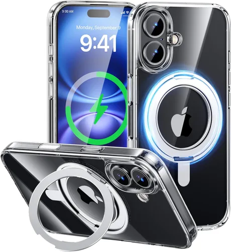 Miniatura 30 de MAGIC JOHN Soporte Magnético Invisible Giratorio 360° para Funda de iPhone 17 Pro [Botón de Control de Cámara] [Compatible con MagSafe] 16 FT Negro