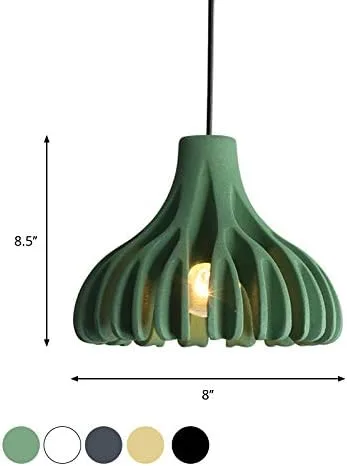 Miniatura 2 de Lámpara colgante Lámpara colgante Moderna en forma de granero Coral Macaron Resina 1 Luz E26 Colgante de techo para café Comedor Sala de estar Negro