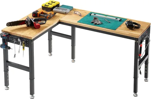 Miniatura 12 de SPECRAFT Banco de trabajo ajustable de 2 niveles de 48 x 20 pulgadas con 4 salidas de CA y 2 puertos USB, banco de trabajo resistente de capacidad