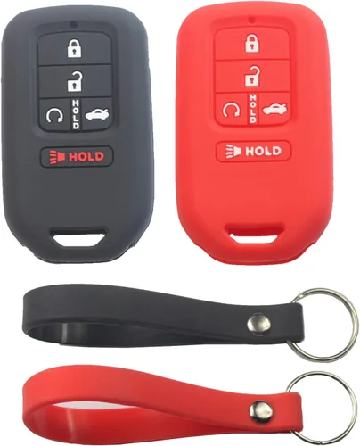 Miniatura 10 de 2 fundas de silicona de goma para llavero inteligente con 5 botones, protector de piel sin llave con llavero compatible con Honda Accord Civic 2018