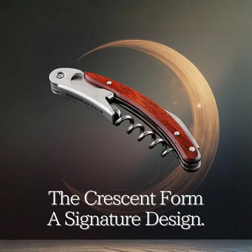 Miniatura 3 de Seki Japan CRESCENT - Cuchillo profesional de camarero con sacacorchos, botellas de vino sumiller y abridor de cerveza, cuerpo de acero inoxidable