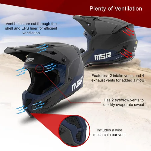 Miniatura 5 de MSR Casco de motocross hexagonal de carbono, motocross con MIPS