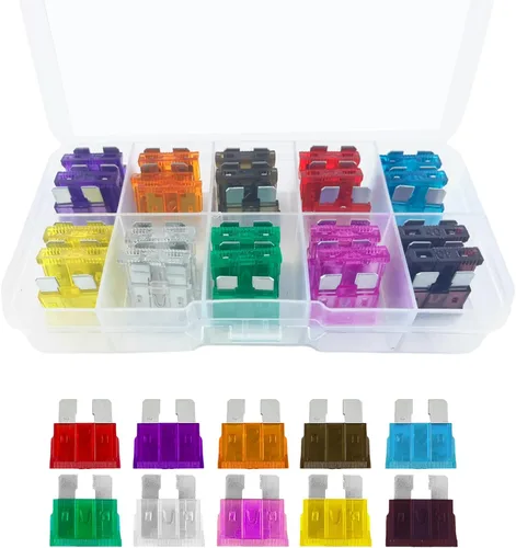 Miniatura 10 de Kit surtido de fusibles estándar de 70 piezas, 5A, 7.5A, 10A, 15A, 20A, 25A, 30A, mini fusibles de inserción coloridos para automóvil, barco