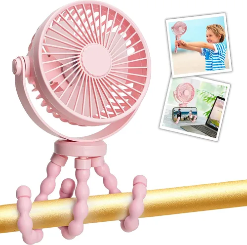 Miniatura 8 de snawowo Mini ventilador portátil personal de mano, ventilador de cochecito de bebé, ventilador de asiento de automóvil, alimentado por USB