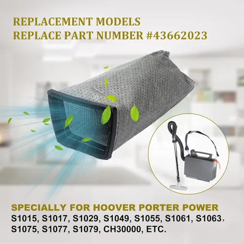 Miniatura 2 de Bolsas de filtro de tela HEPA de repuesto para Hoover Porta Power Swingette S1015 S1029 CH30000 Bolsa de aspiradora comercial de repuesto 43662023