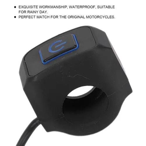 Miniatura 2 de Yctze Interruptor de manillar de motocicleta de 0.866 in, botón de control universal para faros delanteros (metal ABS) (azul)