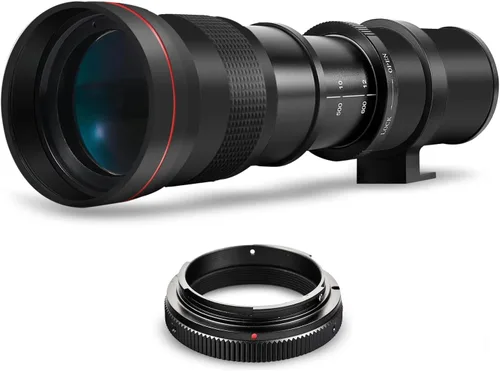 BM Lente de Zoom Telefoto Manual HD de 420-800mm de Alta Potencia Compatible con Canon EOS 80D, EOS 90D, Rebel T3, T3i, T5, T5i, T6i, T6s, T7, T7I,