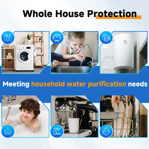 Miniatura 2 de PUREPLUS Carcasa de filtro de agua para toda la casa, carcasa universal de cartucho de sedimentos de 10 "x4.5", sistema de prefiltración