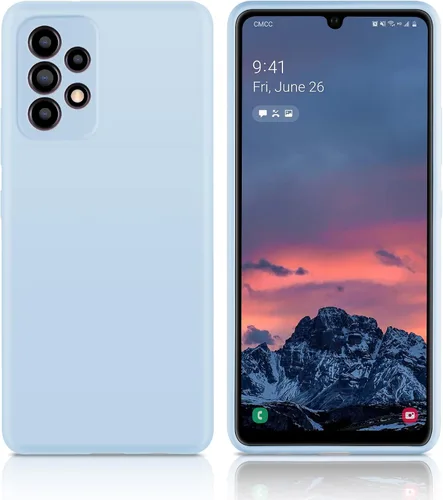 Miniatura 5 de Funda diseñada para Galaxy A52 5G / A52s 5G, silicona líquida de goma a prueba de golpes, forro de tela de microfibra suave, compatible con Galaxy