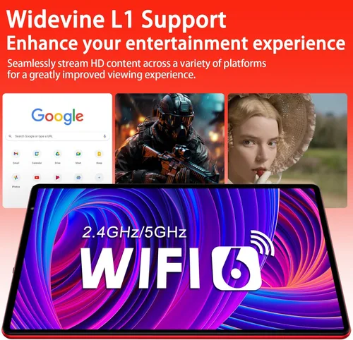 Miniatura 4 de Tablet Android 15 con teclado y ratón, 20 GB de RAM + 128 GB de ROM (expandir a 1 TB), tabletas Octa-Core de 10.1 pulgadas con WiFi 6, cámara dual