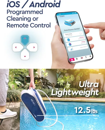 Miniatura 2 de REVA AI - Aspiradora robótica giroscópica para piscina, control de aplicación para smartphone, limpieza profunda horizontal de línea