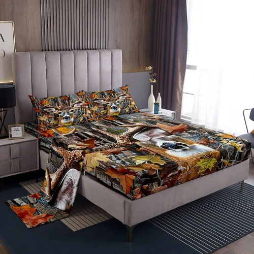 Miniatura 37 de Juego de sábanas con estampado camuflaje de la bandera estadounidense tamaño King, de Castle Fairy. Juego de ropa de cama de lujo de microfibra