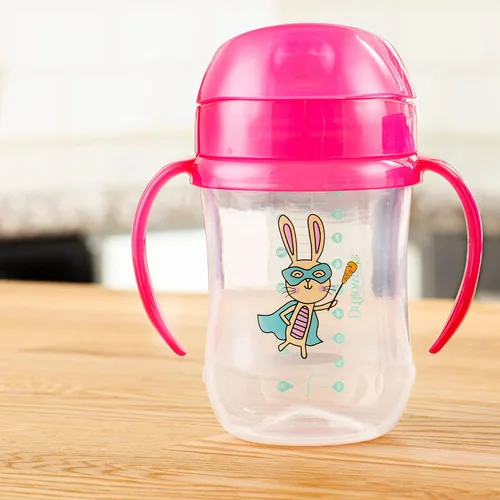 Miniatura 7 de Dr. Brown's Milestones Vaso de aprendizaje con boquilla suave con asas, Conejito Rosa Héroe, libre de BPA, 9 oz/270 mL, 9m+ Pink Bunny Hero