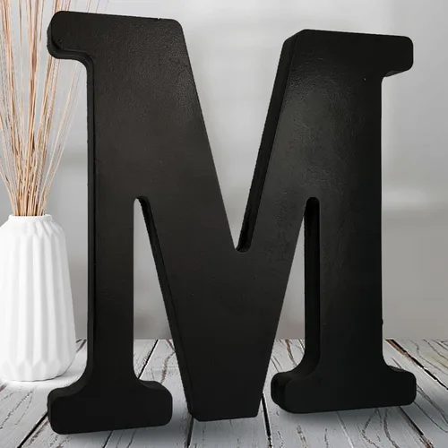 Miniatura 29 de AOCEAN Letras de madera negra de 8 pulgadas Letras de madera sin terminar para decoración de Halloween Letras decorativas de pie Tablero