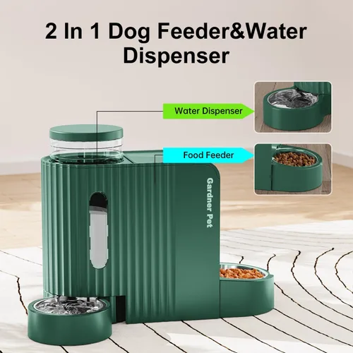 Miniatura 2 de Gardner Pet - Comedero automático por gravedad para mascotas, 0.8 galones*2 Juego de comedero y dispensador de agua para perros 100% libre de BPA