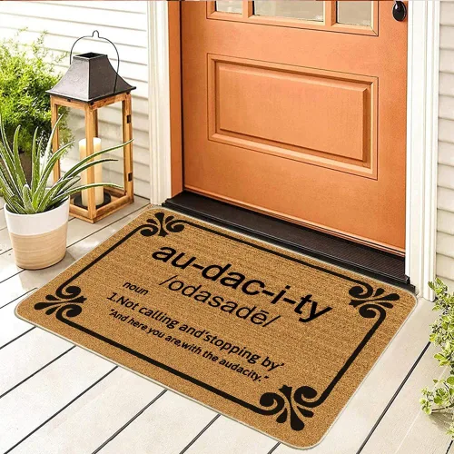 Miniatura 4 de Assaoy Audactidy - Tapete de entrada al aire libre, divertido felpudo para interiores y exteriores, tapete de goma para entrada interior, alfombra Ho