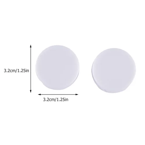 Miniatura 7 de Kisangel 1.37 pulgadas blanco plano redondo sonajero inserto accesorios de juguete para sonajeros de bebé y muñecas de felpa proyectos de bricolaje