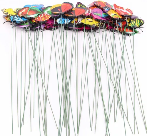 Miniatura 9 de 100 estacas de mariposa para exteriores, maceta, maceta, cama, decoración de jardín, mariposas, decoraciones de Navidad, mariposas artificiales