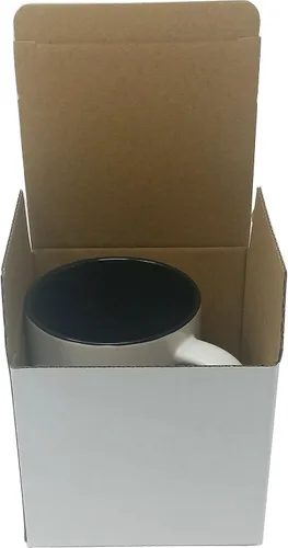 Miniatura 2 de Taza de café personalizada de cerámica blanca de 11 onzas, personalizable, color negro