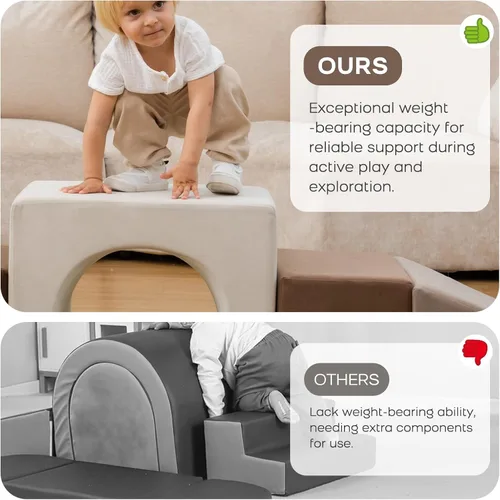 Miniatura 6 de BanaSuper Juego de Bloques de Espuma para Escalar para Niños - 7 Piezas de Juguetes de Escalada para Niños Pequeños, Desarrollo Motor Grueso 7