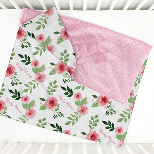 Miniatura 8 de Mantas de bebé personalizadas para niñas con nombre, manta de rosa rosa para bebé, niña, recién nacida, artículos esenciales imprescindibles
