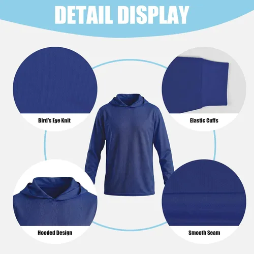 Miniatura 2 de HYCOPROT Hi Vis - Camisas de seguridad con capucha de alta visibilidad, manga larga, camisetas de trabajo de construcción, camisetas con capucha