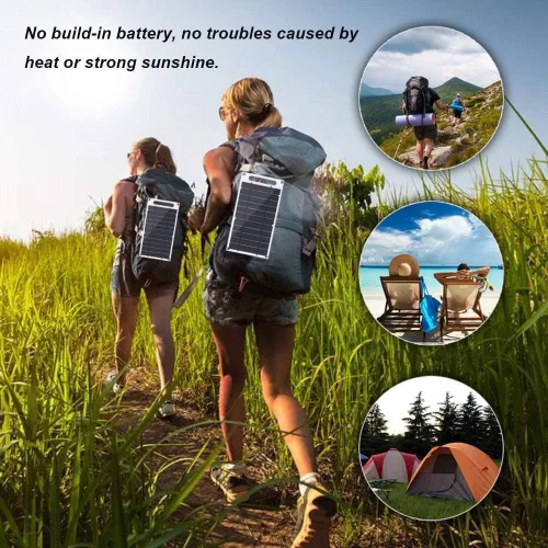 Miniatura 4 de Lixada Cargador de panel solar Puerto USB portátil de alta potencia en forma de papel monocristalino de silicona para teléfono celular Camping