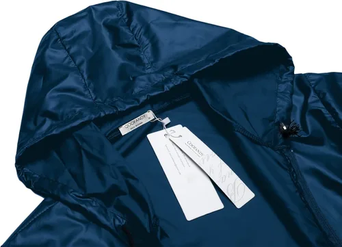 Miniatura 4 de COOFANDY Chaqueta impermeable plegable para hombre impermeable con capucha ligera clásica para ciclismo