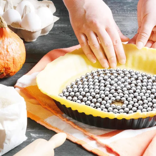 Miniatura 2 de Suministros duraderos para hornear: pesas de acero inoxidable para tartas, reutilizables y fáciles de limpiar, inodoros, pesos seguros para tartas