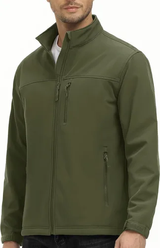 Miniatura 2 de MAGCOMSEN Chaqueta ligera Softshell para hombre, con forro polar, impermeable, cortavientos, para senderismo al aire libre