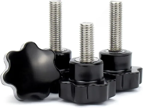 Miniatura 6 de M4 M5 M6 M8 M10 M12 Tornillos de mano de seis lóbulos 304 Rosca de acero inoxidable de sujeción de mango de pulgar Perno de plástico