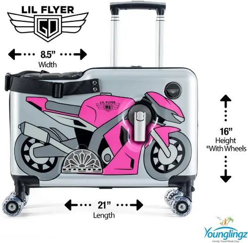 Miniatura 40 de Younglingz LIL FLYER GO 21" - Maleta de mano para niños, Motocicleta verde V2